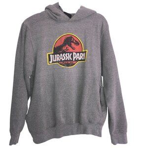 Jurassic Park Logo Hoodie X-Large Universal Studios Cotton/Polyester Blend Gray